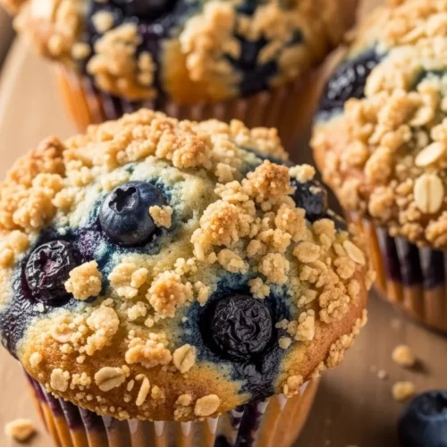Crumbly Blueberry Streusel Muffins Recipe