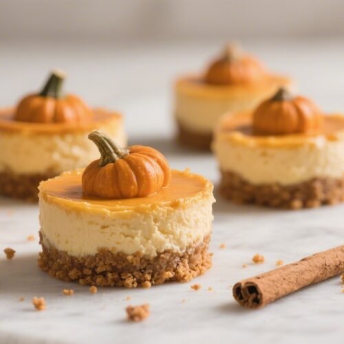 Mini Pumpkin Cheesecakes With Gingersnap Crust