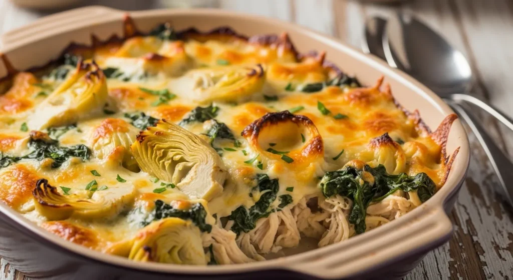 Keto Spinach Artichoke Chicken Casserole