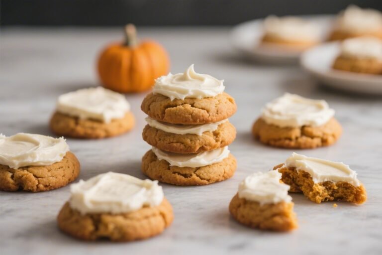 Pumpkin Cookies With Cream Cheese Frosting
