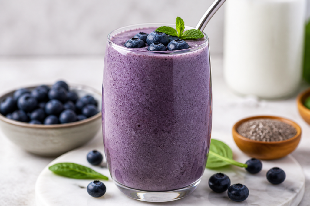 Keto Blueberry Smoothie for Stable Energy