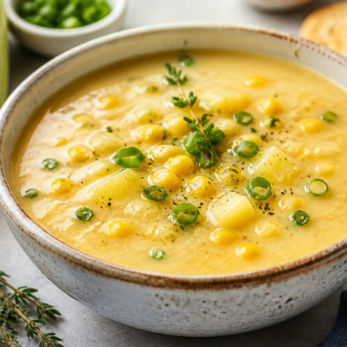 Summer Corn Chowder With Fresh Corn Kernels