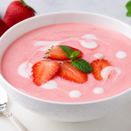 Chilled Strawberry Yogurt Soup