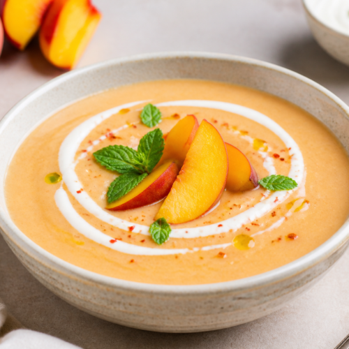 Chilled Peach Soup With Greek Yogurt